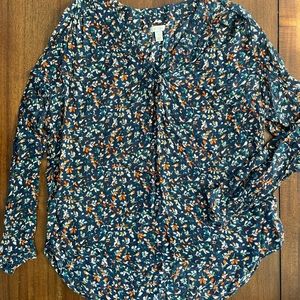 HINGE Long Sleeve V-Neck Blouse Size M Women’s